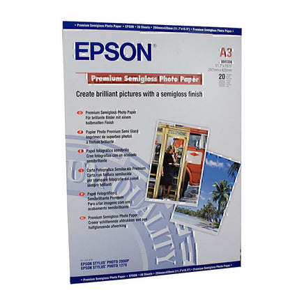Genuine Epson S041334 Premium Semigloss Photo Paper 250gsm A3 - 20 sheets