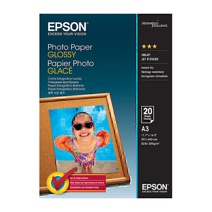 Genuine Epson S042536 Glossy Photo Paper 200gsm A3 - 50 sheets
