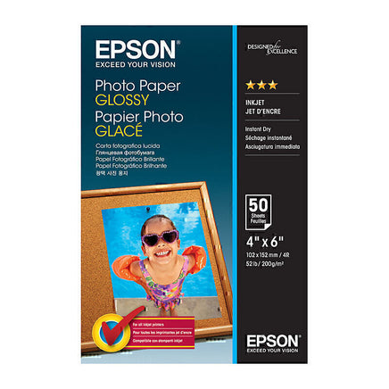 Genuine Epson S042547 Glossy Photo Paper 200gsm 4 inches x 6 inches - 50 sheets