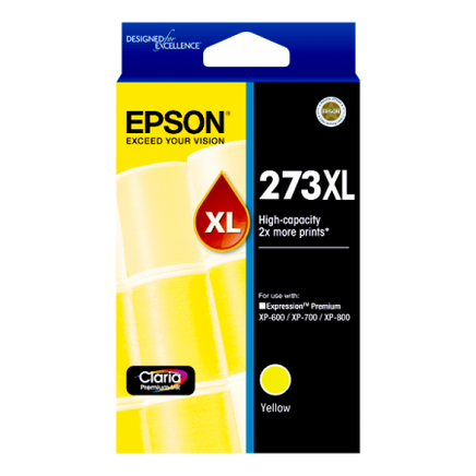 1 x Genuine Epson 273XL Yellow Ink Cartridge C13T275492