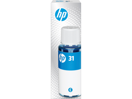 1 x Genuine HP 31 Cyan Ink Bottle 1VU26AA