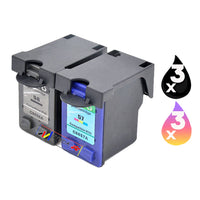 6 x Compatible HP 56 + HP 57 Inkjet Cartridge C6656AA + C6657AA (3BK 3CL)