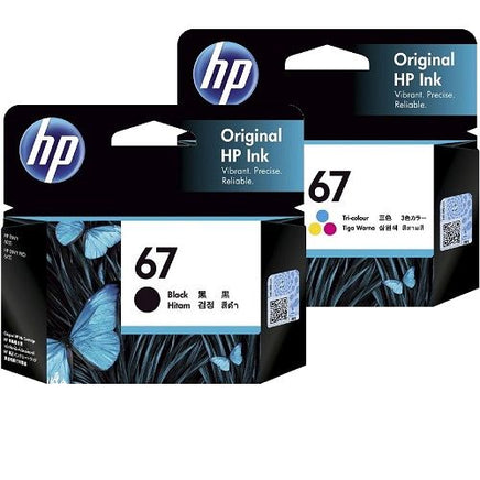 2 x Genuine HP 67 Ink Cartridge 3YM56AA + 3YM55AA