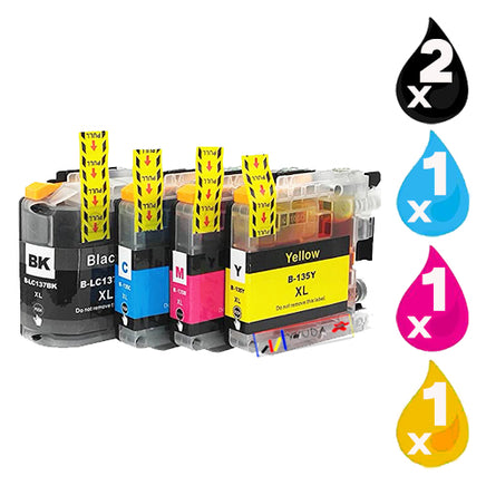 5 x Compatible Brother LC137XL LC135XL Ink Cartridge LC-137XL LC-135XL