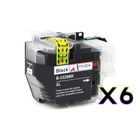 6 x Compatible Brother LC3329XLBK Black Ink Cartridge LC-3329XLBK