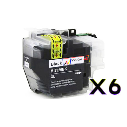 6 x Compatible Brother LC3329XLBK Black Ink Cartridge LC-3329XLBK