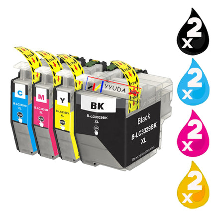 8 x Compatible Brother LC3329XL Ink Cartridge LC-3329XL