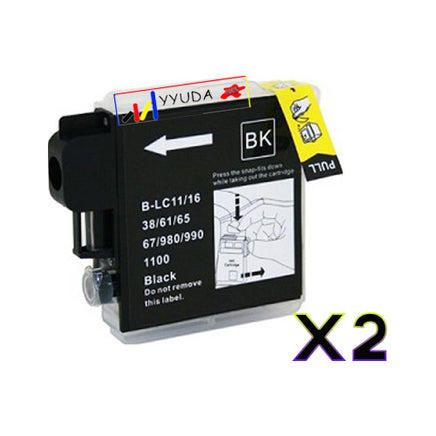 2 x Compatible Brother LC38 / LC67 Black Ink Cartridge LC-38 / LC-67