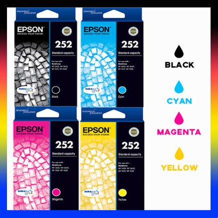 4 x Genuine Epson 252 Ink Cartridge C13T252192 - C13T252492