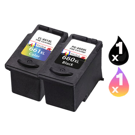 2 x Compatible Canon PG-660XL CL-661XL Ink Cartridge