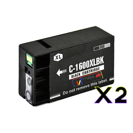 2 x Compatible Canon PGI-1600XL Black Ink Cartridge