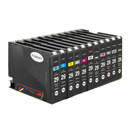 12 x Compatible Canon PGI-29 Ink Cartridge (1MBK 1PBK 1C 1M 1Y 1PC 1PM 1R 1GY 1LGY 1DGY 1CO)