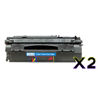 2 x Compatible HP 53X Black Toner Cartridge Q7553X - 7,000 Pages