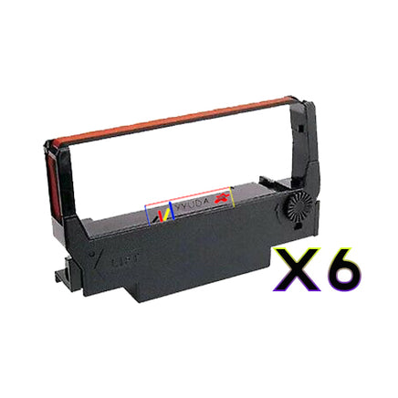 6 x Compatible Epson RSP700BR / RC700BR Black and Red Ribbon Cartridge