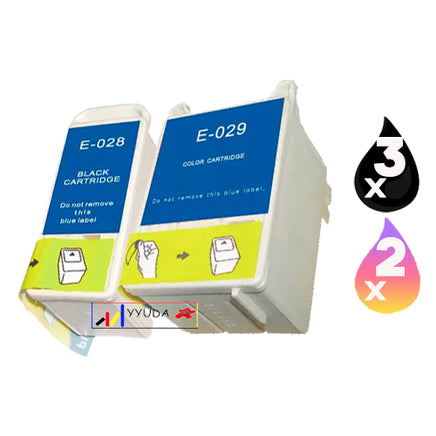 5 x Compatible Epson T028 T029 Ink Cartridge (3BK 2CL)