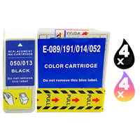 8 x Compatible Epson T050 Black + T052 Colour Ink Cartridge S020187 + S020191