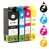 8 x Compatible Epson T1301 - T1304 Ink Cartridge