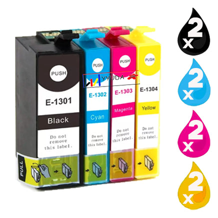 8 x Compatible Epson T1301 - T1304 Ink Cartridge