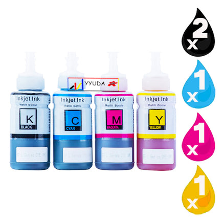 5 x Compatible Epson T664 EcoTank Ink Bottles T6641 - T6644