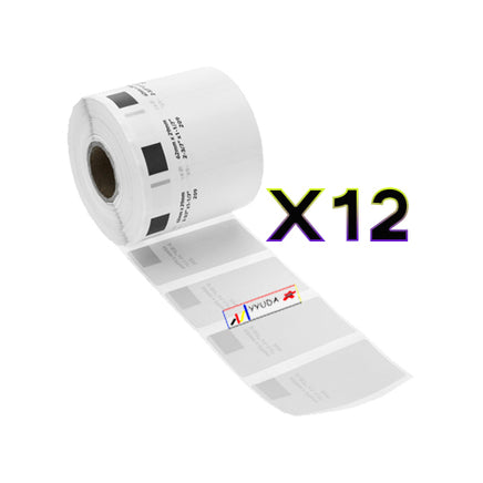 12 x Compatible Brother DK11209 "WITHOUT CARTRIDGE" White Label Roll 29mm x 62mm - 800 Labels per Roll