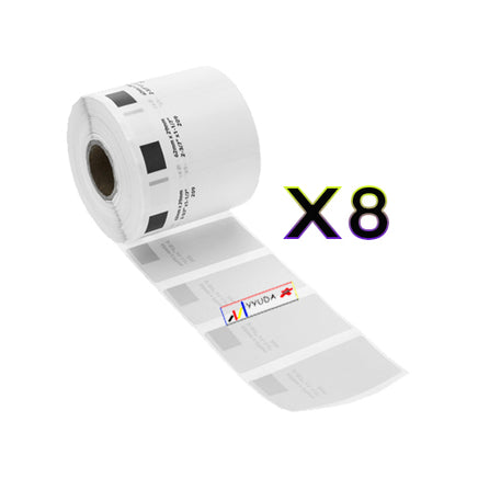 8 x Compatible Brother DK11209 "WITHOUT CARTRIDGE" White Label Roll 29mm x 62mm - 800 Labels per Roll