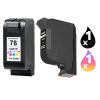2 x Compatible HP 45 + HP 78 Inkjet Cartridge 51645AA + C6578DA