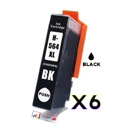 6 x Compatible HP 564XL Black High Yield Ink Cartridge CN684WA