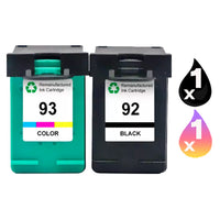 2 x Compatible HP 92 + HP 93 Inkjet Cartridge C9362WA + C9361WA