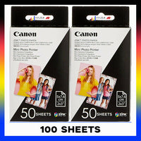 2 x Genuine Canon MPPP50 Canon Mini Photo Printer Paper 2 INCHES x 3 INCHES - 100 Sheets