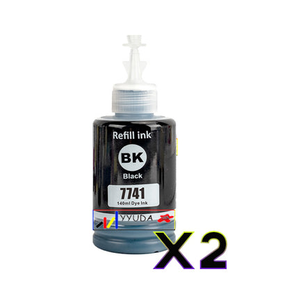 2 x Compatible Epson T774 EcoTank Black Ink Bottles T7741