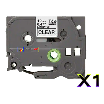 1 x Compatible Brother TZe131 Black on Clear Label Tape TZe-131