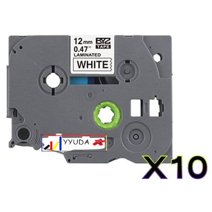 10 x Compatible Brother TZe231 Black Text on White Label Tape TZe-231