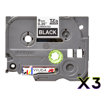 3 x Compatible Brother TZe325 White on Black Label Tape TZe-325
