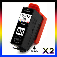 2 x Compatible Epson 312XL High Yield Black Ink Cartridge C13T183192