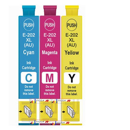 3 x Compatible Epson 202XL CMY High Yield Colour Ink Cartridge C13T02P292 - C13T02P492 (1C 1M 1Y)