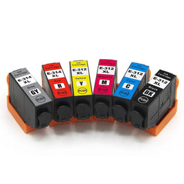 12 x Epson 312XL 314XL Compatible High Yield Ink Cartridge (2BK 2C 2M 2Y 2GY 2R)