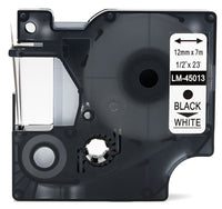 
              2 x Compatible Dymo 45013 / S0720530 Black on White LetraTag Label Plastic Tape 12mm x 7m
            