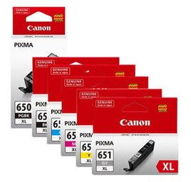 6 x Genuine Canon PGI-650XL CLI-651XL Ink Cartridge (1BK 1PBK 1C 1M 1Y 1GY)