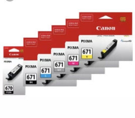 6 x Genuine Canon PGI-670 CLI-671 Ink Cartridge
