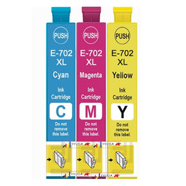 3 x Compatible Epson 702XL CMY High Yield Colour Ink Cartridge C13T345292 - C13T345492 (1C 1M 1Y)