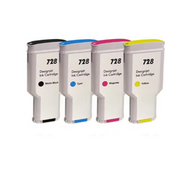 4 x Compatible HP 728 Ink Cartridge F9J68A / 3WX30A , F9K17A F9K16A F9K15A (1BK 1C 1M 1Y)