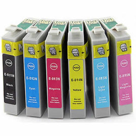 30x YYUDA NoN-OEM INK T0821-6 81N 82N for EPSON RX590 RX610 TX800 1410 C13T111192 - C13T111692 (5BK 5C 5M 5Y 5LC 5LM)