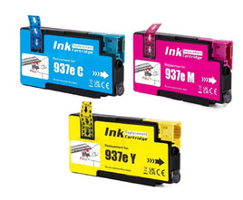 3 x Compatible HP 937e High Yield Ink Cartridge 4S6W6NA - 4S6W8NA  (1C 1M 1Y)