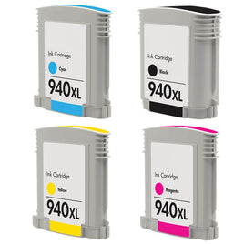 4 x Compatible HP 940XL High Yield Ink Cartridge C4906AA - C4909AA (1BK 1C 1M 1Y)