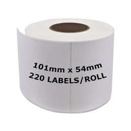 100 x Compatible Dymo 99014 / S0722430 Label Roll 54mm x 101mm - 220 Labels per Roll