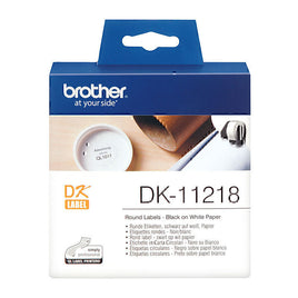 1x Brother GENUINE 11218 DK-11218 1000 Label Roll Black on White 24 x 24mm