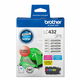 1 x Genuine Brother LC432 CMY Colour Pack Ink Cartridge LC-432