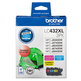 1 x Genuine Brother LC432XL CMY Colour Pack Ink Cartridge LC-432XL