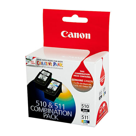 1 x Genuine Canon PG-510 CL-511 Combination Pack Ink Cartridge