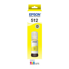 1 x Genuine Epson T512 / E512 Yellow EcoTank Ink Bottle C13T00H492